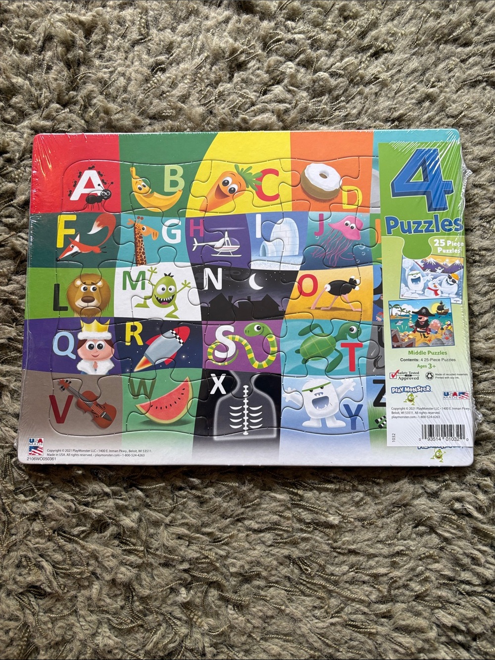 Alphabet Animal & Object Puzzle Set - Colorful Kids Learning Puzzles